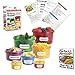 Perfect Portions 7-Piece Labelled Color Coded Dishwasher Microwave Safe Diet Portion Control Containers with Meal Planner and Recipe Guide Book