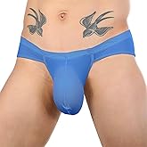 Evankin Men's Brief Underwear Ice Silk Sexy Low Waist Underwear U Convex Pouch Fun Bikini Underpants Breathable and Sexy