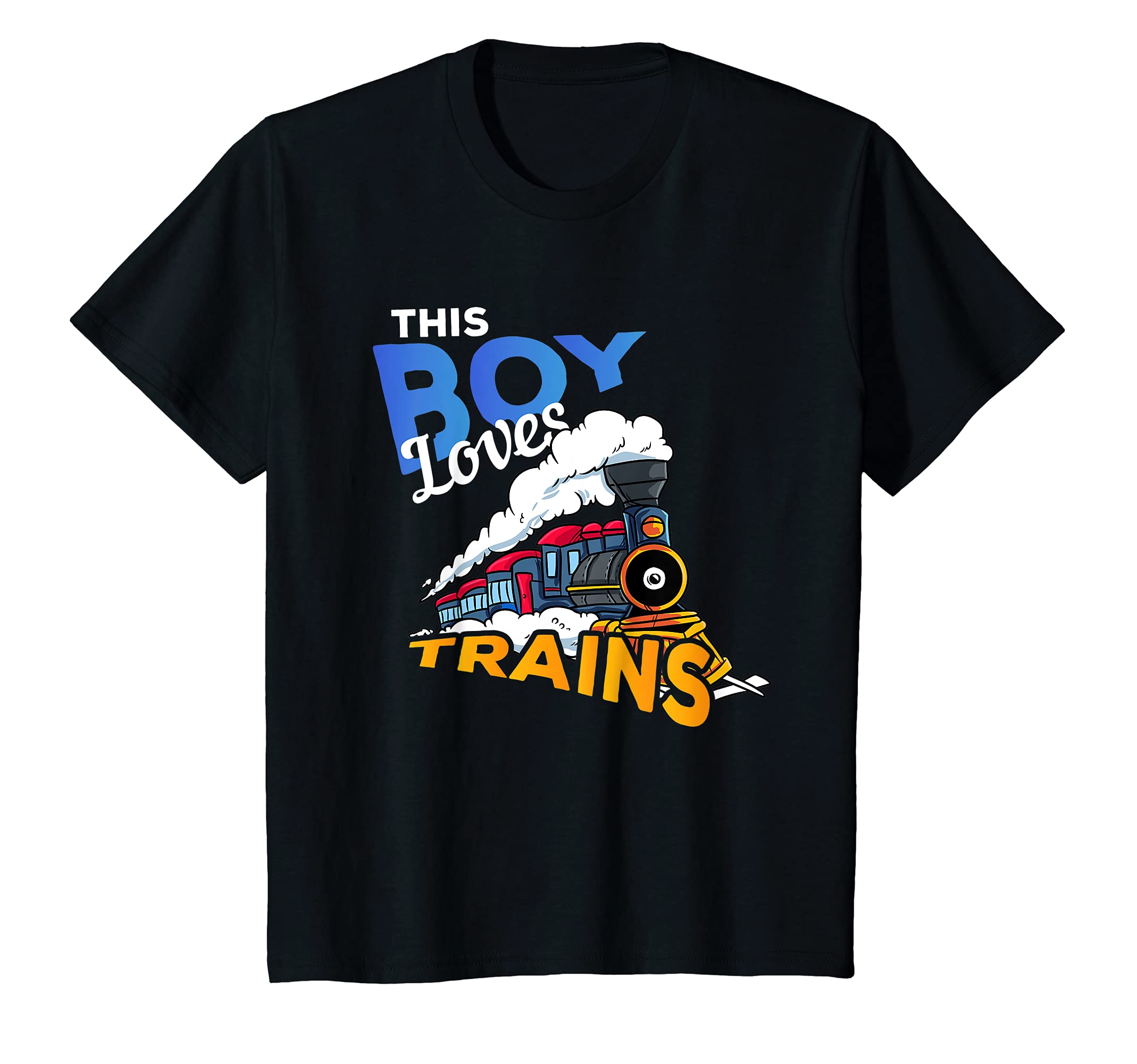 Youth Locomotive Engine Railroad Gift - This Boy Loves Trains T-Shirt