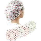 Lioaah 5 Packs Shower Caps Reusable Plastic Waterproof Kids Bath Cap Shower Cap for Women Hairs, Women Spa, Hair Salon, Home 