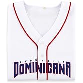 Dominican Republic New Classic Baseball Jersey 90s Short Sleeve Button Down Mesh Baseball Shirt Men Women