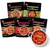 O&rsquo;food Tteokbokki Variety Pack, Pack of 5, Instant Korean Rice Cakes, Authentic Spicy Street Food, Ready to Eat, No MSG, No Corn Syrup