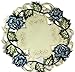 Round Doily or Place Mat with Victorian Blue Roses and Ivory Material , Various Sizes Available