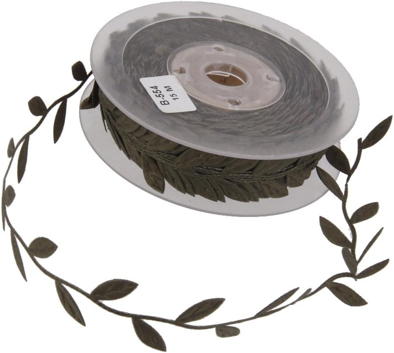 Baoblaze 10 Yards Spitzenbordure Blatter Spitzenborte Zierband Zum Nahen Diy Handwerk Hochzeit Geschenkbox Dekoration Dunkelgrun