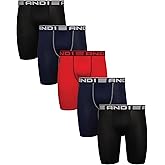 AND1 Mens Boxer Briefs - 5 Pack Performance Stretch Mens Underwear Long Leg Boxers for Men with Contour Pouch, 9" Inseam