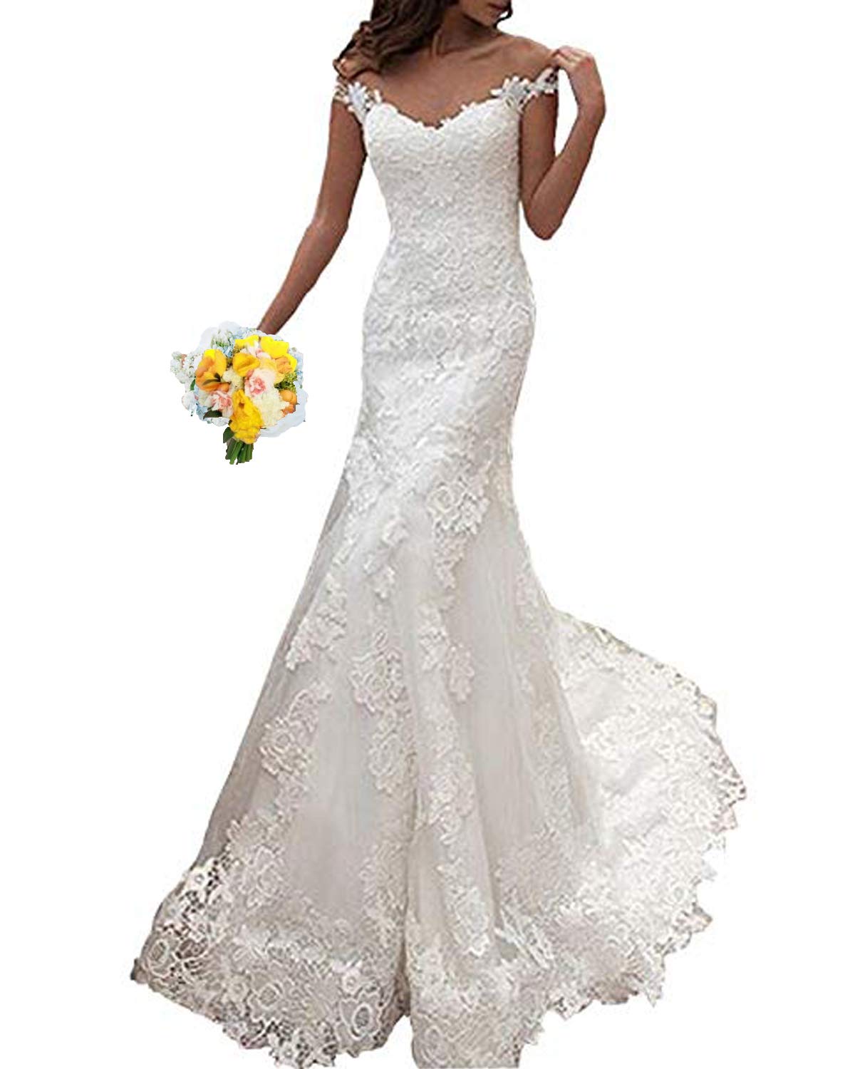 Alanre-Sheer-Neckline-Bridal-Mermaid-Gowns-2019-Appliques-Lace-Wedding-Dresses-for-Bride-White-12