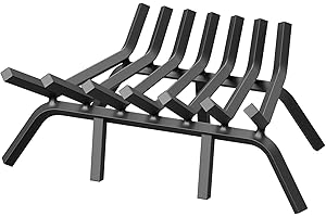 Jusgym Fireplace Grate 21 Inch with 7 Support Legs, Solid Steel Heavy Duty Fireplace Log Holder, Fireplace Log Grate for Indoor Fireplace & Outdoor In-ground Firepit
