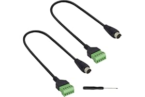 zdyCGTime 8pin Mini DIN Screw Terminal Adapter DIY Mini DIN S-Video 8pin Male to 5-Pin Screw Terminal Pluggable Type Block Ca