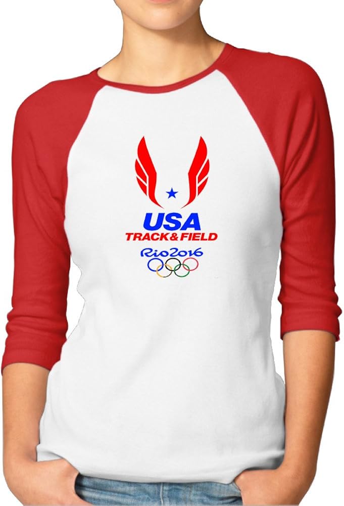 Team USA Track and Field Rio Olympics 2016 Women's Summer Raglan Sleeves T-Shirt