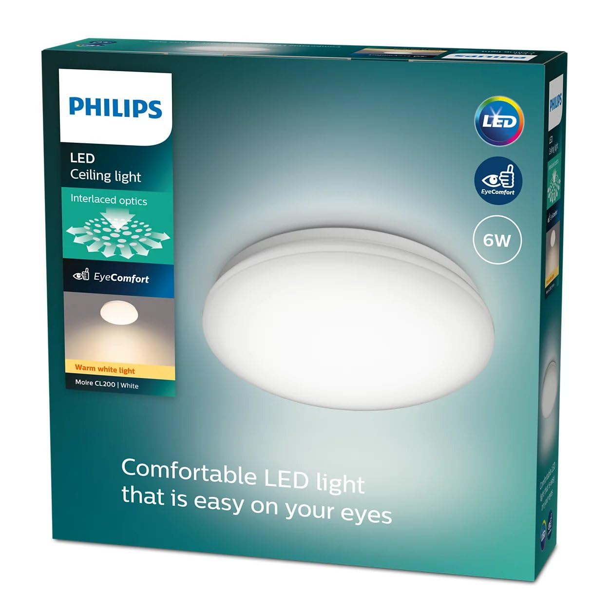 PHILIPS LED CL200 6W Warm White 2700k [6W - White] for Indoor Home Lighting, Living Room, Study, Office