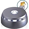 ASENTE 4 LED Display Base - Light Base for Glass Art - Lighted Glass Display and LED Base Light for Crystals, Figurines, and More - Lighted Display Stand w/White Lights and Silver Base