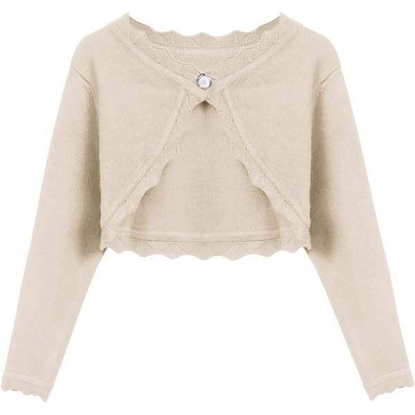 Amazon.com: Little Girls Bolero Jackets Lace Patchwork Pearl