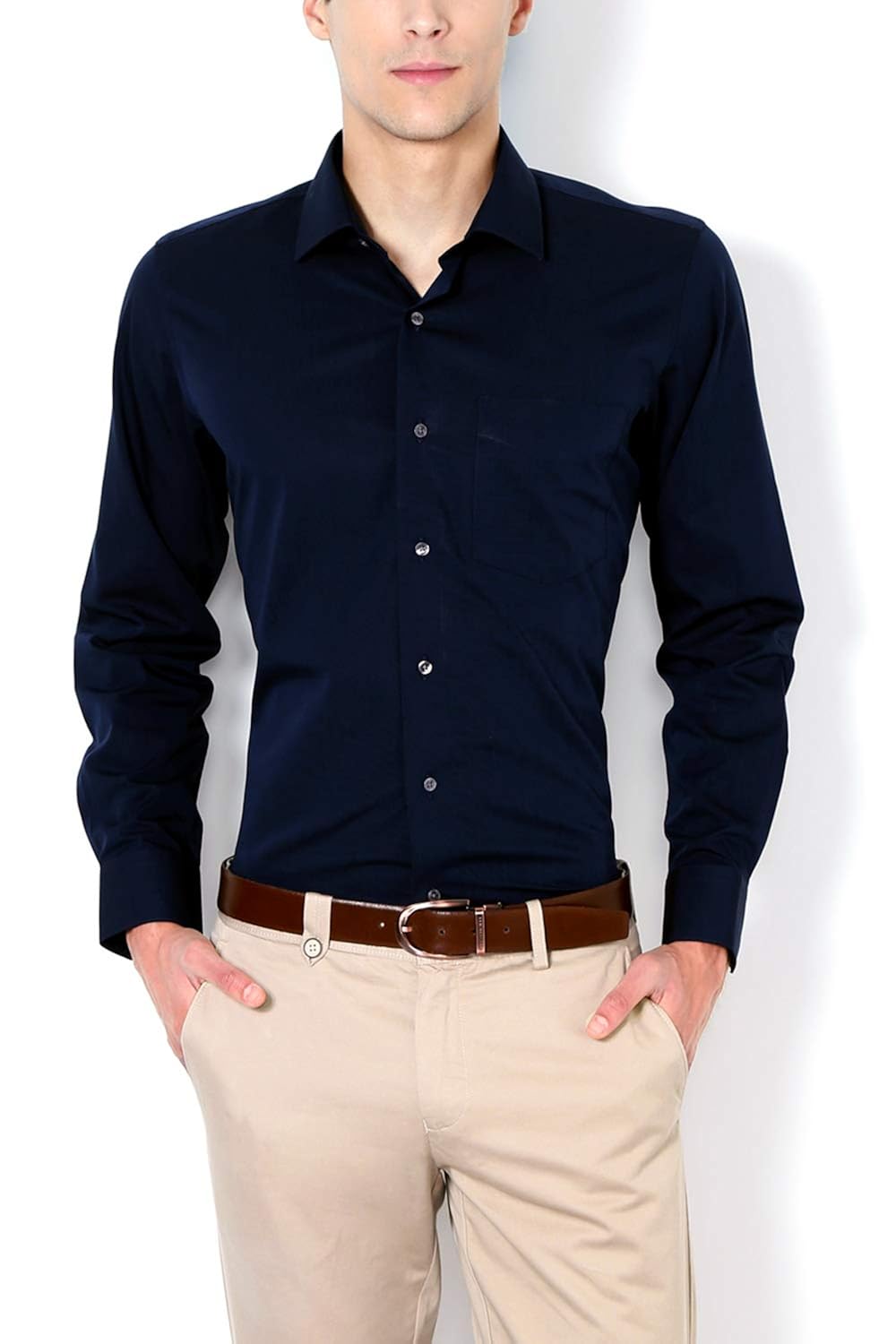 Buy Van Heusen Men's Formal Shirt (8907670844281_VHSF517M06517_46_Blue) at Amazon.in