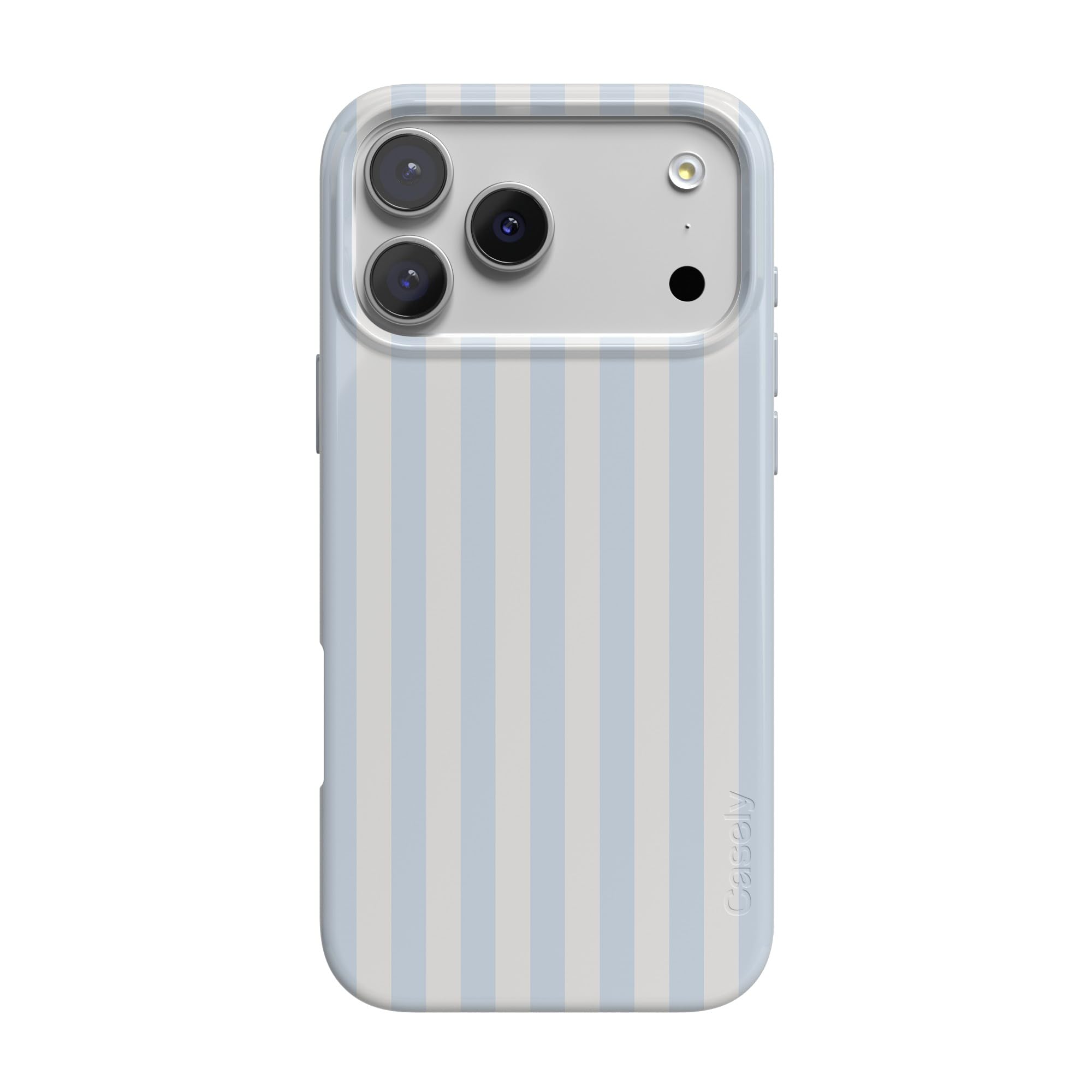 Casely iPhone 17 Pro Case | Blue Stripes | Sunday Best | Compatible with MagSafe | Classic Ultra Slim Design