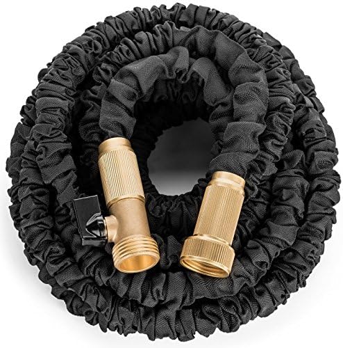 75 Feet Expanding Hose, Strongest Expandable Garden Hose on the Planet. Solid Brass Ends, Triple Latex Core, Extra Strength Fabric