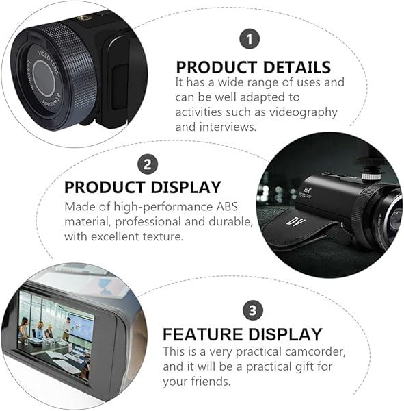 iplusmile Video Camera Camcorder Dv Digital Vlogging Camera Recorder with Microphone 1 Set