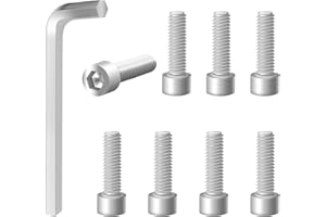 CTUOPTUO 8 Pcs 1001-63-B Center Cap Screws, Fit for Fuel Offroad Wheel Black Center Cap, with 1 Pc Allen Key, Alloy Steel Silver Finish Screw Locks, No Center Cap Included, 1001-63B, 1001-63GB