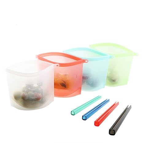 Amazon.com: Bolsa de almacenamiento de alimentos de silicona ...