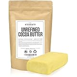 Unrefined Cocoa Butter - Raw, 100% Pure with Natural Cocoa Scent - Use in DIY Lotion, Lotion Bars and Sticks, Lip Balm, Body Butter and a Lot More Skin Care Creations - 8 oz