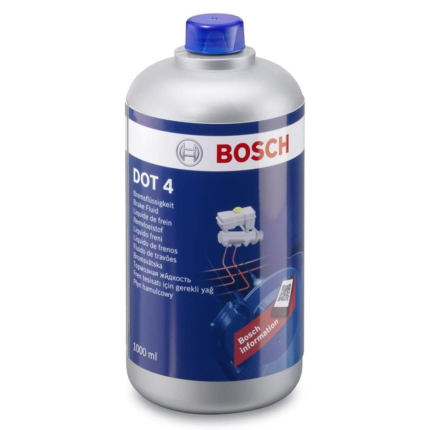 Bosch Brake Fluid DOT 4, 1 L - For Vehicles Manufactured before 2010 - Suitable for First Generation ABS Brakes