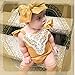 Baby Girls Lovely Ruffle Lace Collar Bodysuit with Headband (9M, Yellow)