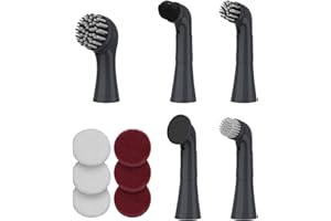 LifeBasis Replacement Brush Head Set Only for LifeBasis Electric Cleaning Brush, Only with 5 Replaceable Cleaning Brush Heads & 6 Cleaning Pads, for Cleaning Shower, Sinks, Kitchen Corner, Tile, Grout
