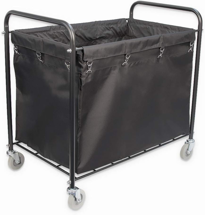Viva Brite Large 270 Litre Black Metal Laundry Trolley with Wheels