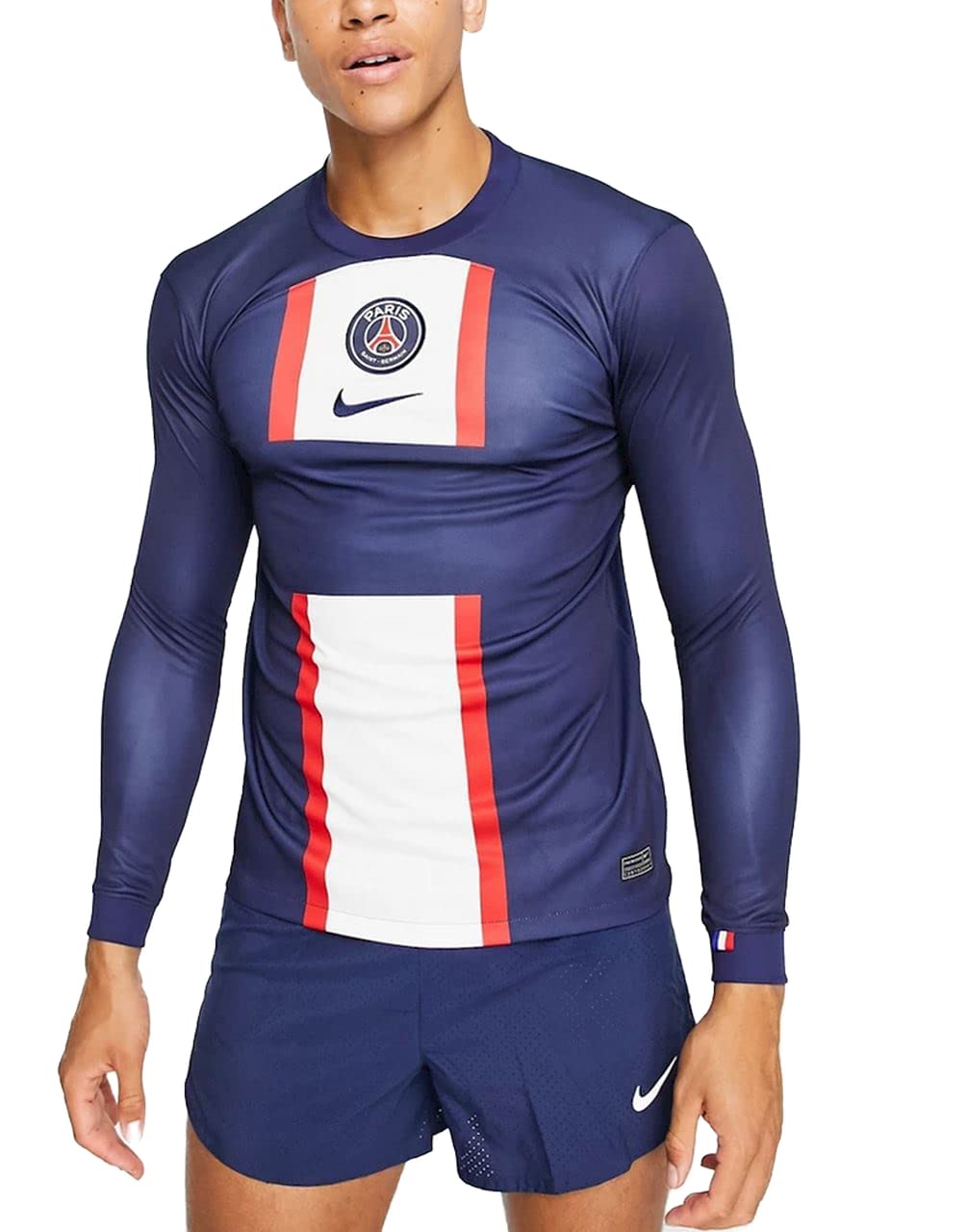 PSG Paris Saint-Germain Men's Nk Df Stad JSY Ls Hm T-Shirt Paris Saint Germain, Midnight Navy/White/Midnight Navy, M EU