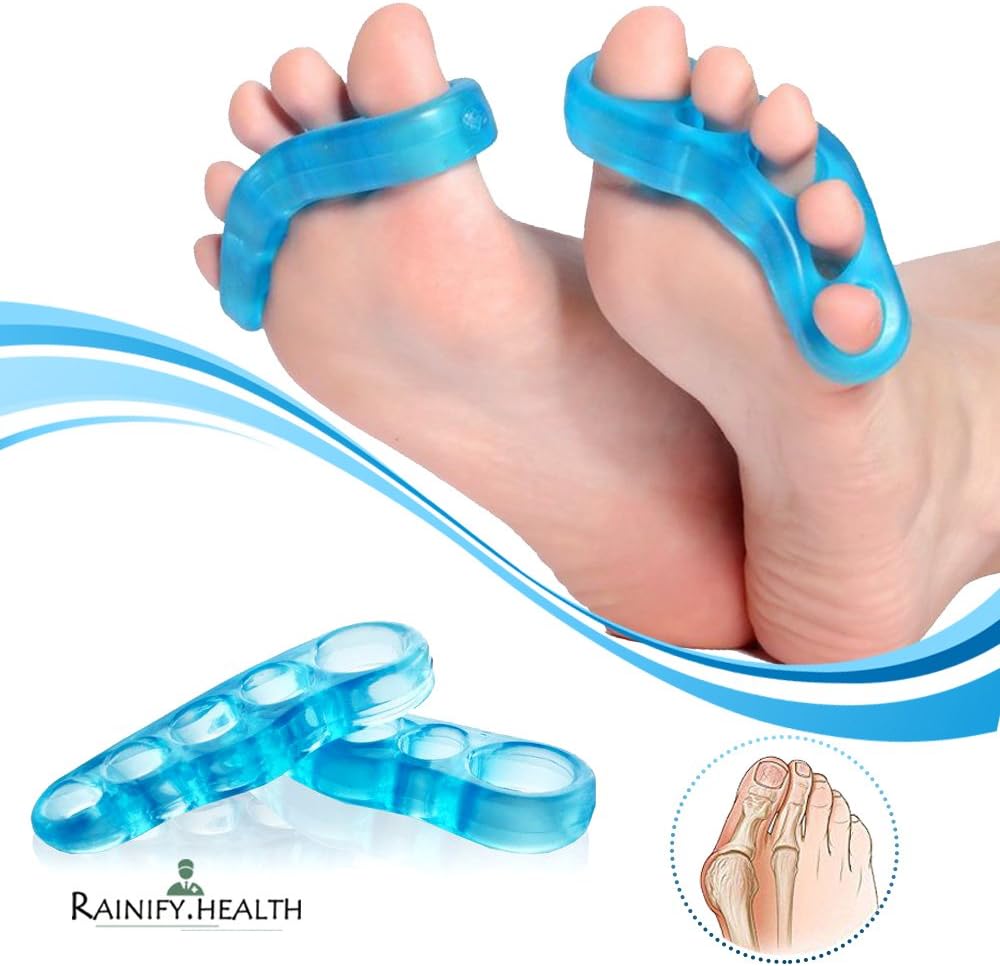 Toe Separators Gel Toe Stretcher & Toe Spreaders for Foot Yoga - Silicone Spacers for Doing Nails & Bunions for Men & Women