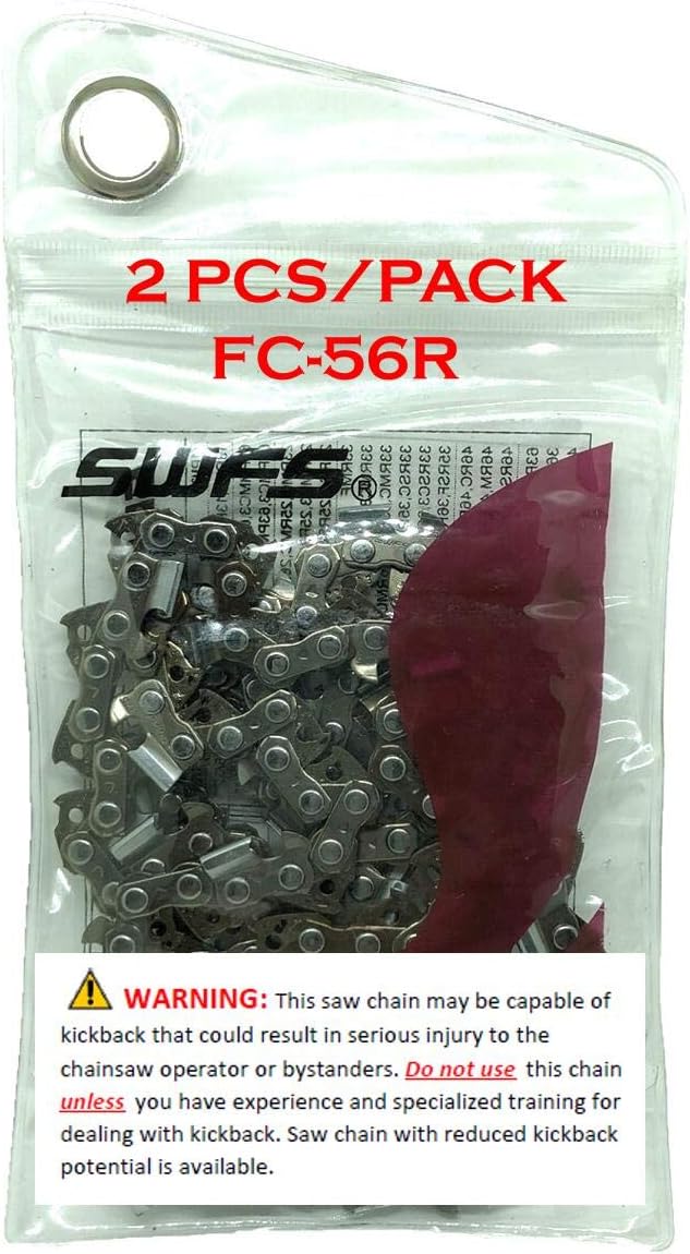 SWFS Reliable (2-PACK) Replacement R56 Saw Chain for 16 Inch Bar, fits Craftsman, Dewalt, Oregon, Echo and others
