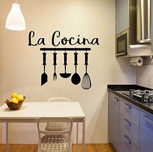 La Cocina Cocina Tatuajes de pared Palabras en español Letras Cocina