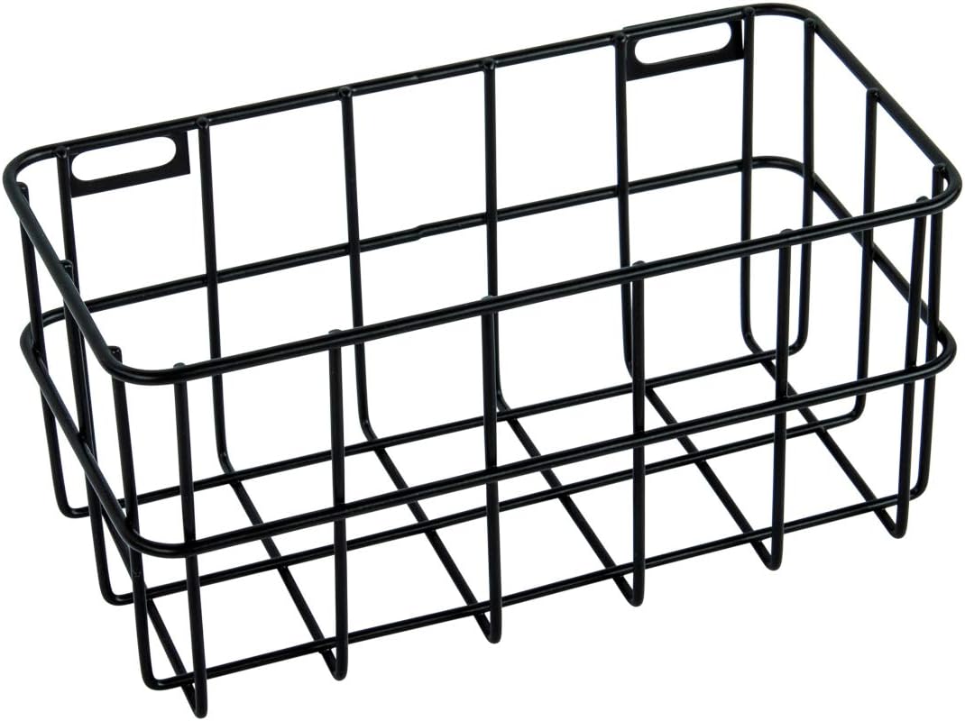 Rayher 25187576 Drahtkorb, 16,5 x 8 x 8 cm, schwarz, Wandregal, Metallregal, Aufbewahrungsbox, Gitterregal