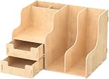jopoo Office Wooden Desk Tidy Organiser Multifunctional Stationery Storage view 2