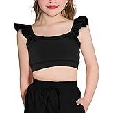 Girls Training Bra Ruffle Sports Bra for Girls Dance Crop Top