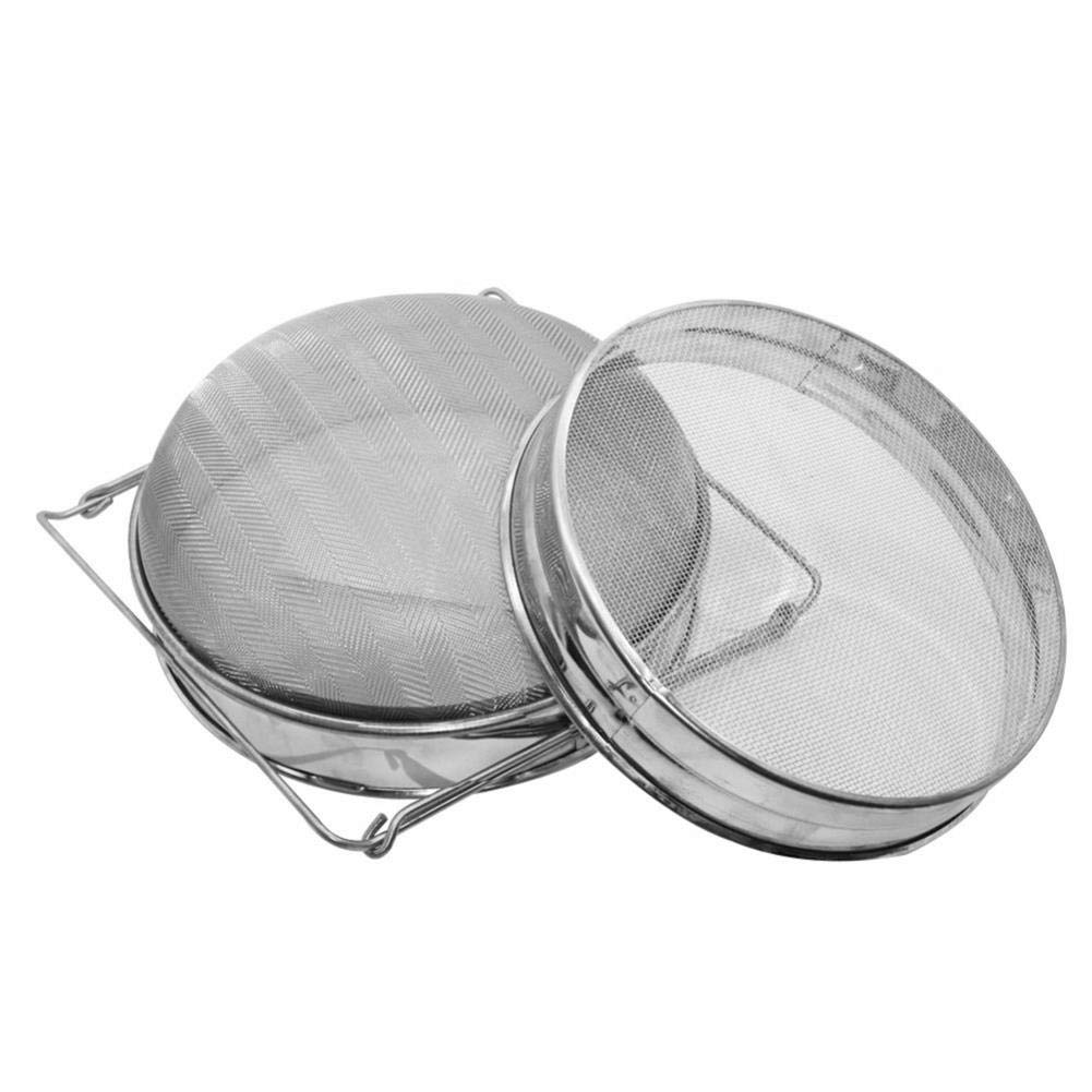Honey Filter Strainer Double Layers Sieve with Holders Stainless Steel Beekeeping Equipment