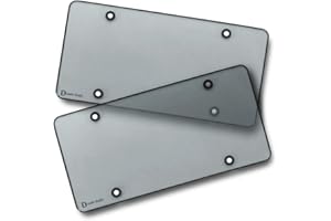 Zento Deals Clear Smoked License Plate Covers - 2-Pack – Novelty/License Plate Clear Smoked Flat Shields Covers (Gray)