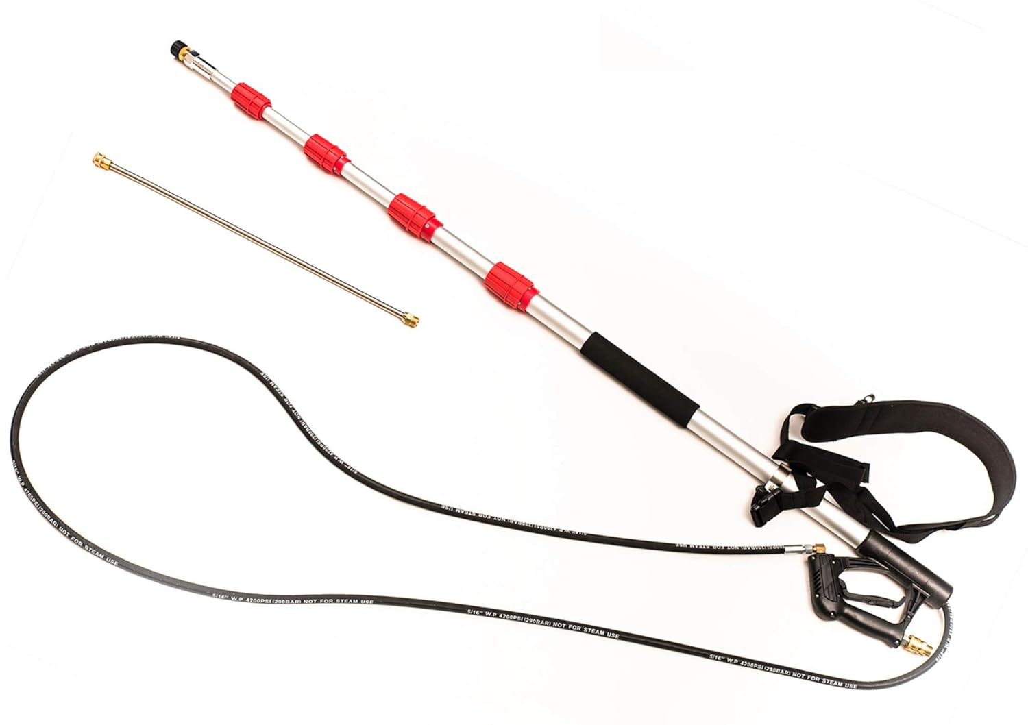 TOMIC Thunder Hardware 4000 psi Commercial Grade Telescoping Spray Wand for Pressure Washers with Stong Sling Strap Belt