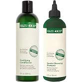 Thick-Full Hair Gentle Cleansing Shampoo and Fortifying Conditioner Duo, 12 fl oz Each - with Mongongo Oil, Green Coffee Oil &amp; Hydrolyzed Quinoa