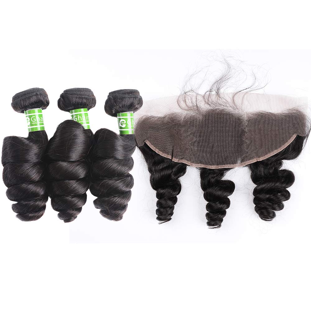 Amazon Com Ghair Virgin Human Hair Single Loose Wave 3 Bundles