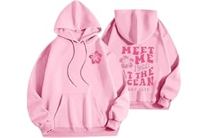 Itsame Pink Palm Puff Hoodies Preppy Sweatshirt For Teen Girls Oversized Drawstring Hooded Pullover Tops Fall y2k Clothes