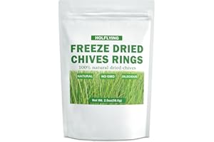 HOLFLYING Freeze Dried Chives Rings Chopped- 2.0oz, All-Natural Culinary Spices for Cooking, Seasoning, Garnishing, Soups, Salads, and Baking, No Additives, No Gmo