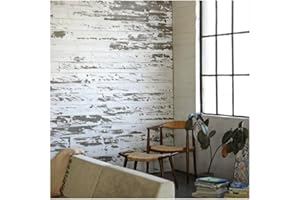 Timeline Skinnies Real Wood Wall Panels, 47.5"x5.5"x11/32", 10.88 SF per pkg, Set of 6, Easy to Install, Lightweight, Made in America (Distressed White)