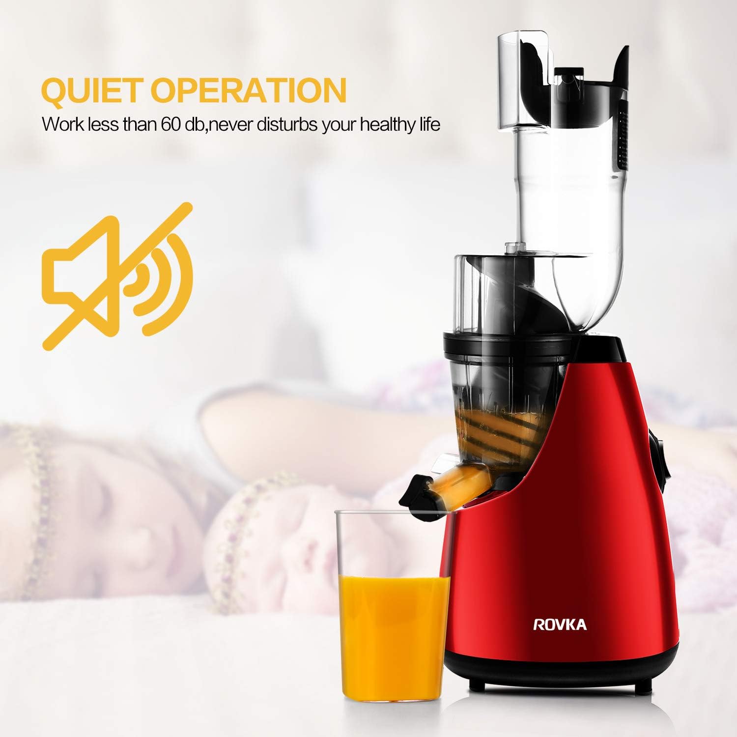 Slow ROVKA Masticating Yield Juice High Clean, for Juicer Press Cold