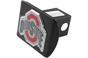 ELEKTROPLATE Ohio State University Buckeyes"Black with Color"O" Emblem" Metal Trailer Hitch Cover Fits 2 Inch Auto Car Truck Receiver with NCAA College Sports Logo
