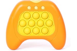 GUBUY Pop Game It Pro, Handheld Pop Fidget Game, Push Pop Light Up Toy, Puzzle Stress Relief Bubble Machine, Educational Decompression Game for Kids Years Old (Orange)