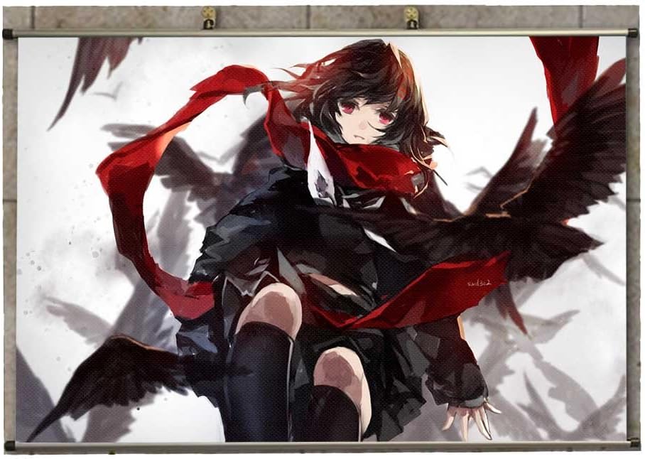 Canvas Wall Scroll Poster - Anime Kagerou Project Ayano Tateyama Girl Short Hair Black Hair Pink Eyes -RoyeanDK688394