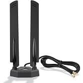 Eightwood WiFi 7 Antenna Tri-Band 6GHz 5GHz 2.4GHz RP-SMA Antenna | Magnetic Base WiFi Antennae for PC Desktop Computer Gaming Motherboard, PCIe Bluetooth Card, WiFi 7 Router