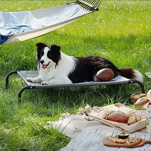 Bedsure Large Elevated Cooling Outdoor Dog Bed Raised Dog Cots Beds