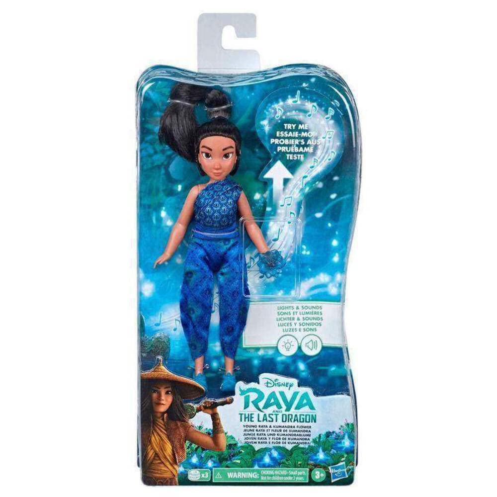 Disney Princess Disney Raya and the Last Dragon Young Raya and Kumandra Flower, Lights and Sounds Doll, Musical Toy for Kids, E9468