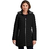 Nautica Women's Stretch Puffer Jacket- Wind & Water-resistant Winter Coat Faux Fur Lined Hood